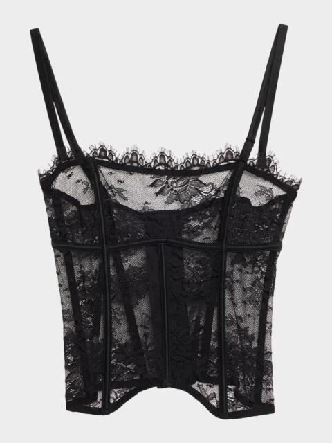 Jolie Strapless Scalloped Lace Bustier