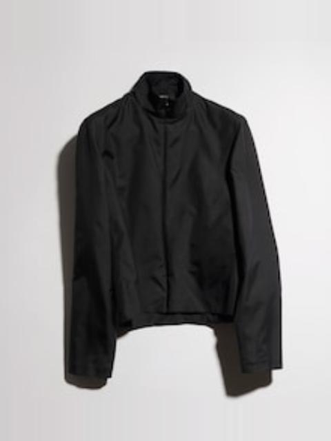 Technical silk poplin zip jacket
