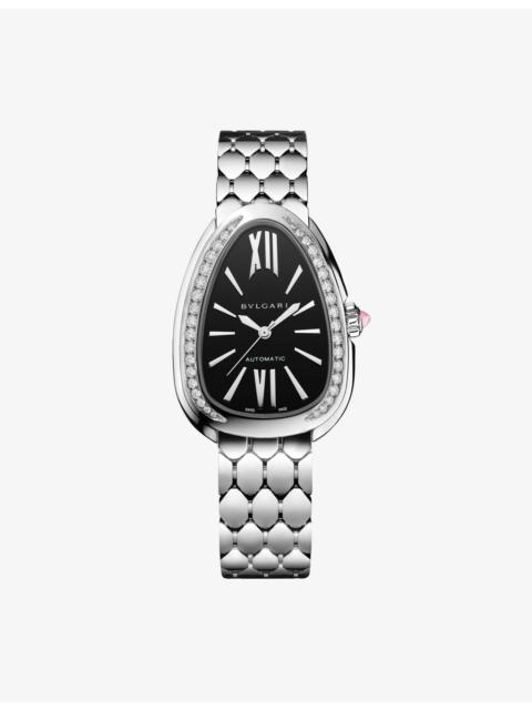 Serpenti Seduttori Diamond And Stainless-Steel  And Diamond Automatic Watch 34mm