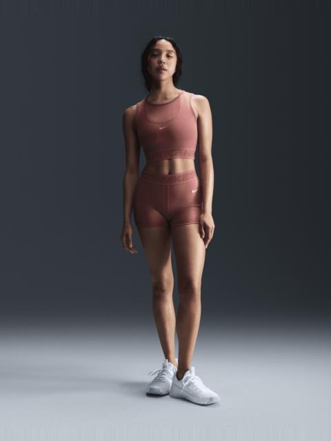 Nike Pro Women's Mid-Rise 3" Mesh-Paneled Shorts