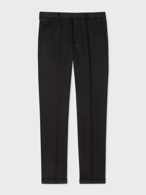 Slim-Fit Black Cotton-Stretch Chinos
