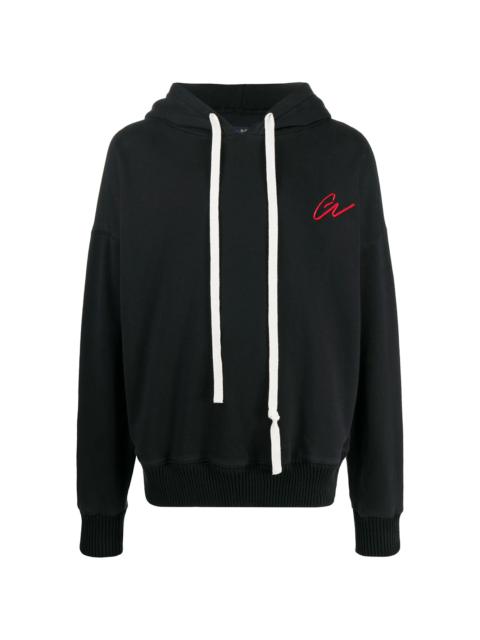 slouchy logo embroidered hoodie