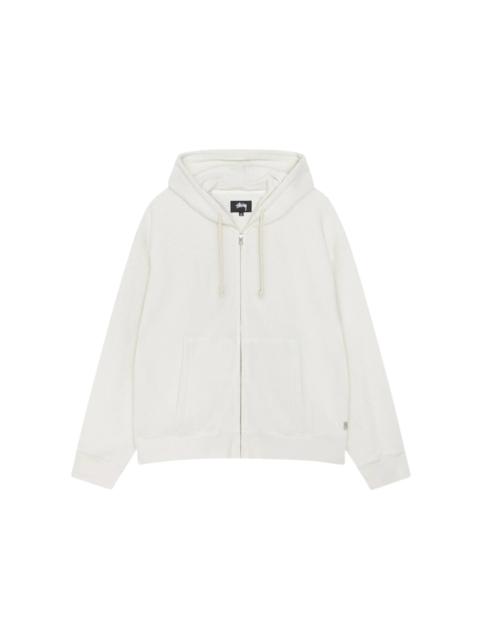 Stussy Double Layer Waffle Zip Hoodie Off White
