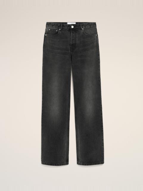 BLACK COTTON LARGE FIT JEANS