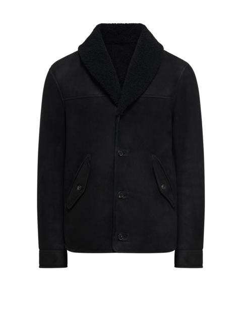 Pilot Jacket in Black Shearling