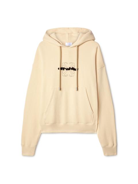 Beige Flock Arrow Skate Hoodie