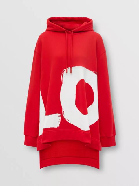 Love Print Cotton Oversized Hoodie