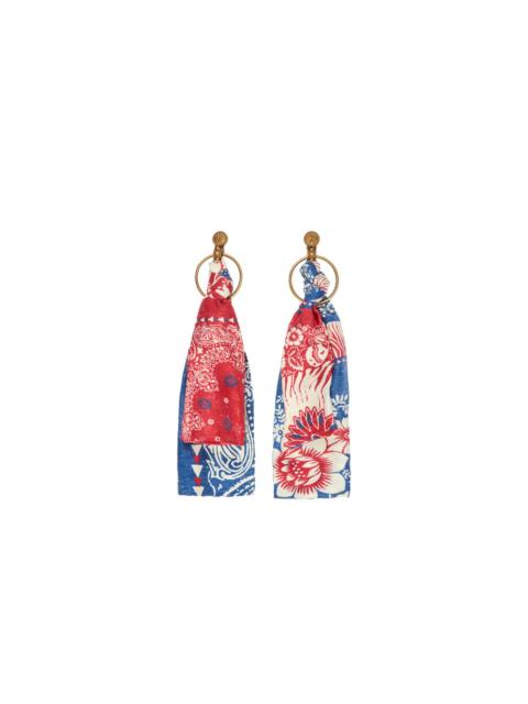 silk paisley-print earrings