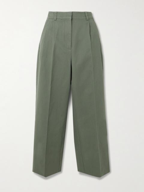 Belen Pleated Cotton-twill Tapered Pants