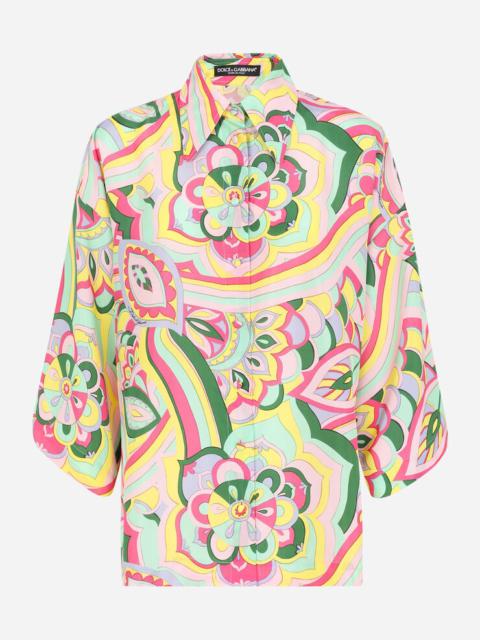 60s-print habotai shirt