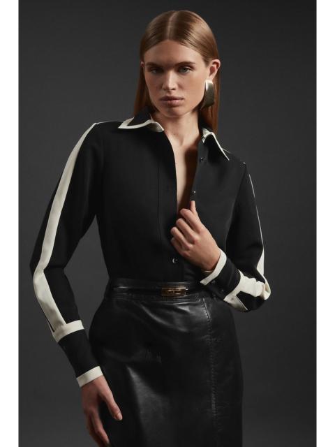 Colour Block Twill Woven Shirt