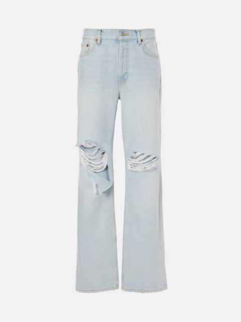 Loose Long distressed straight jeans