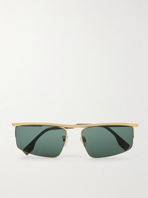 Travel Aviator-style Gold-tone Sunglasses