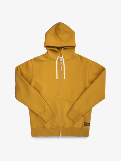 14OZ ULTRA HEAVYWEIGHT LOOPWHEEL COTTON ZIPPERED HOODIE - MUSTARD