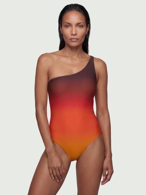 Ombre Printed One Shoulder Swimsuit