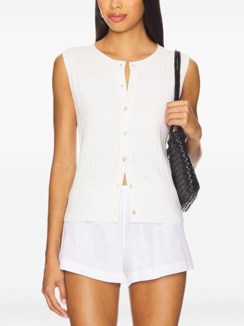 ribbed buttoned tank top