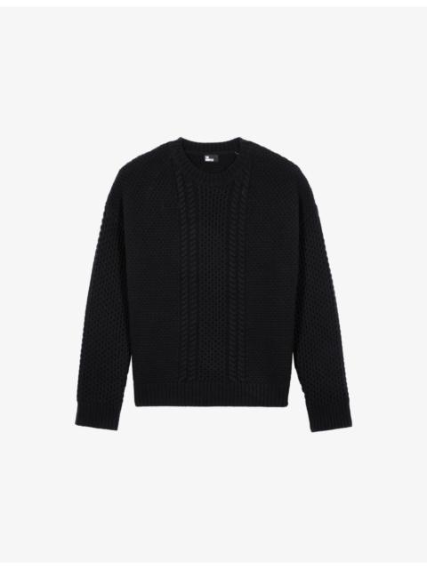 Textured Round-Neck Stretch-Wool Jumper