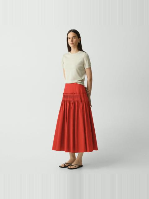 Accordion Maxi Skirt in Cotton-Blend