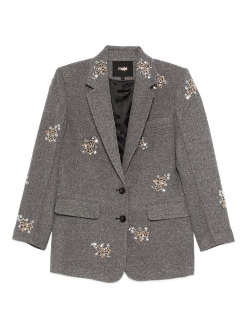 floral-embroidered blazer