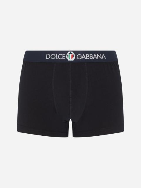 Two-way-stretch jersey regular-fit boxers with emblem