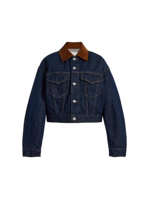 Kira Curve-Sleeve Denim Trucker Jacket blue