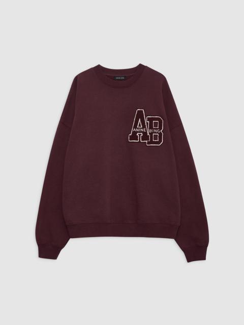 Miles Oversized Sweatshirt Letterman - Dark Burgundy