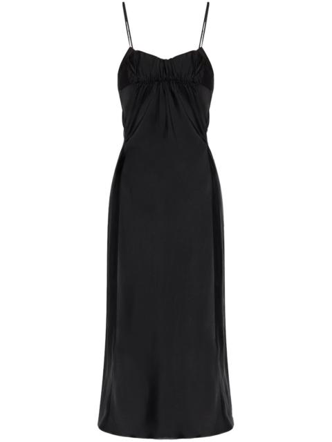 gathered-bustier midi dress