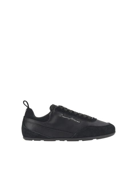 SATIN AND SUEDE LEATHER SNEAKERS