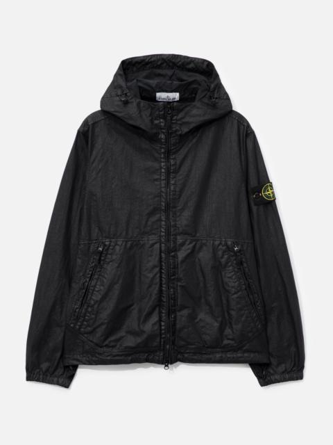 ORGANIC-LOOK NYLON PANAMA-TC HOODED JACKET