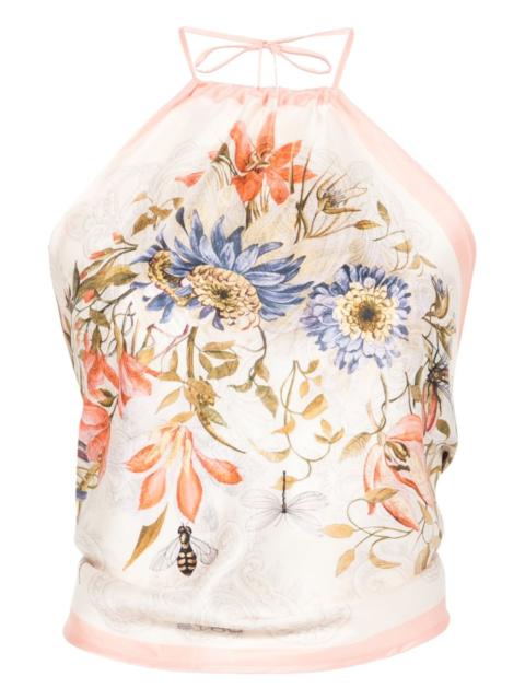 floral-print top