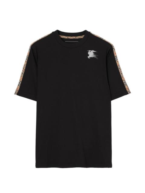 Check-trim jersey T-shirt
