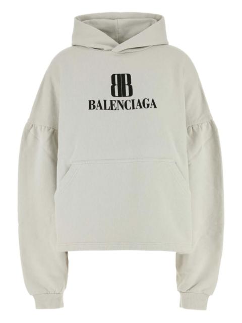 balloon-sleeve logo hoodie