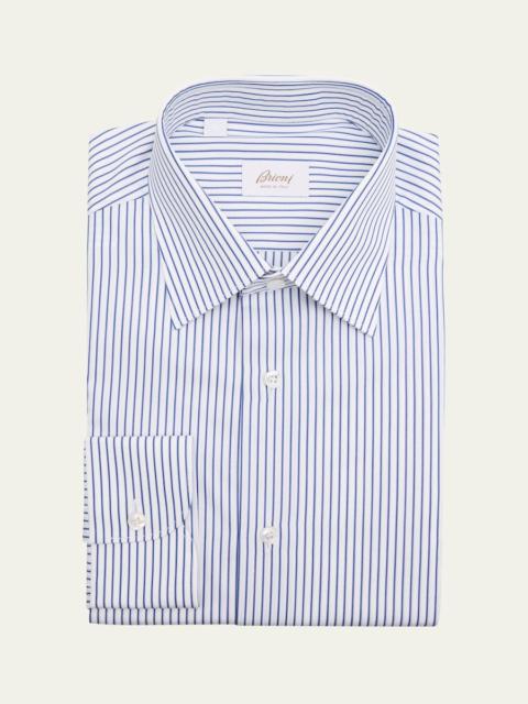 Men's Poplin Pinstripe Point-Collar Dress Shirt