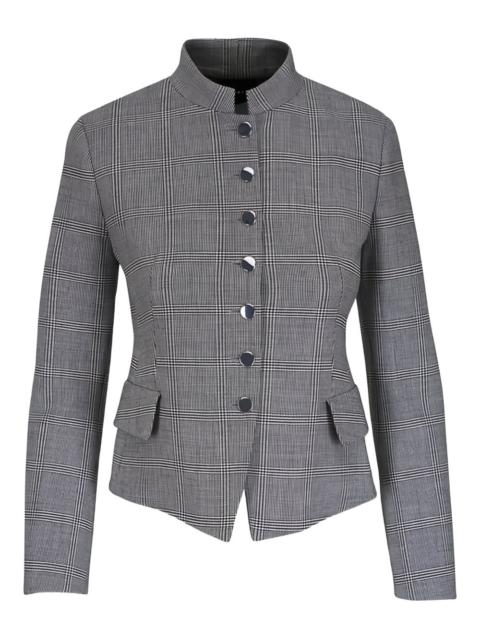 Deva checked stand-collar jacket