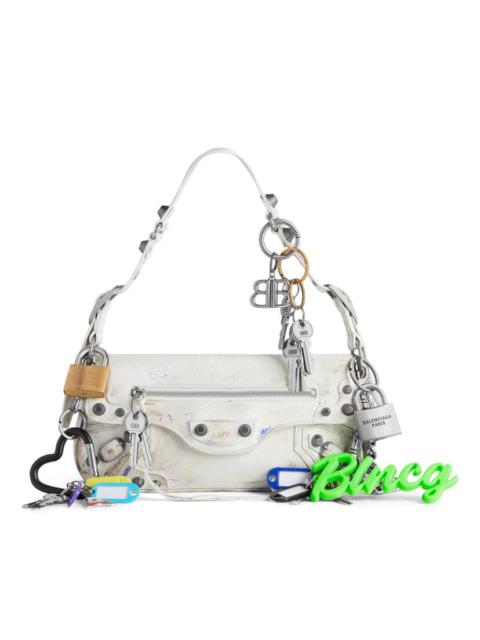 Women's Le Cagole Small Sling Bag Used Effect With Charms  in White