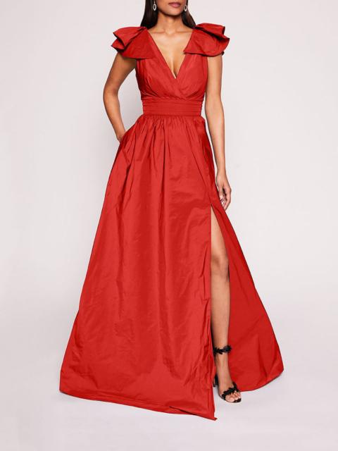 BOW TAFFETA GOWN