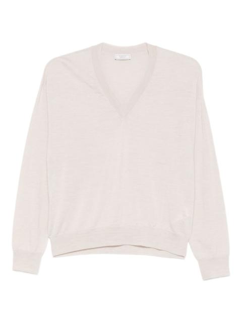 V-neck long-sleeve top