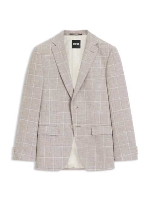 CHECKED SLIM-FIT JACKET IN A COTTON BLEND