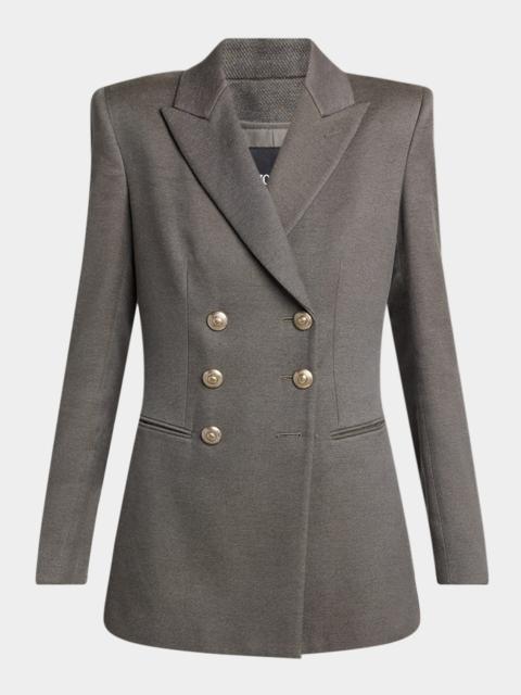 Silk Cotton Double-Breasted Blazer