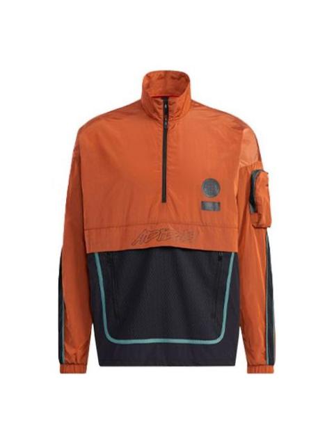 adidas Ub Wb Anorak Casual Sports Colorblock Stand Collar Jacket Orange GP0844