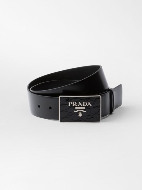 Saffiano leather belt