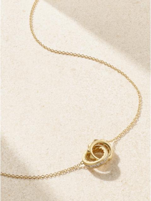Crossover Trio 18-karat Gold Diamond Necklace