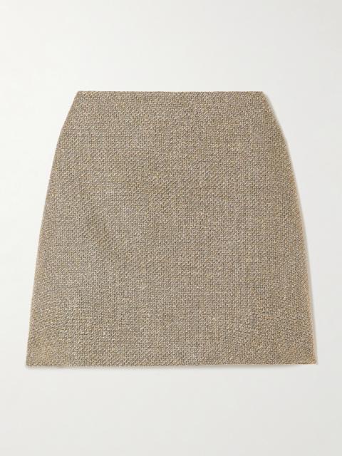 Saratoga Coci Linen, Silk And Cotton-blend Mini Skirt