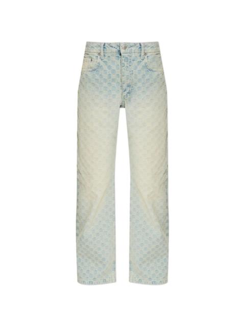 monogram-jacquard jeans