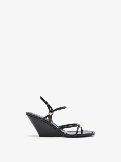 Coil Wedge Sandals in Slick Nappa