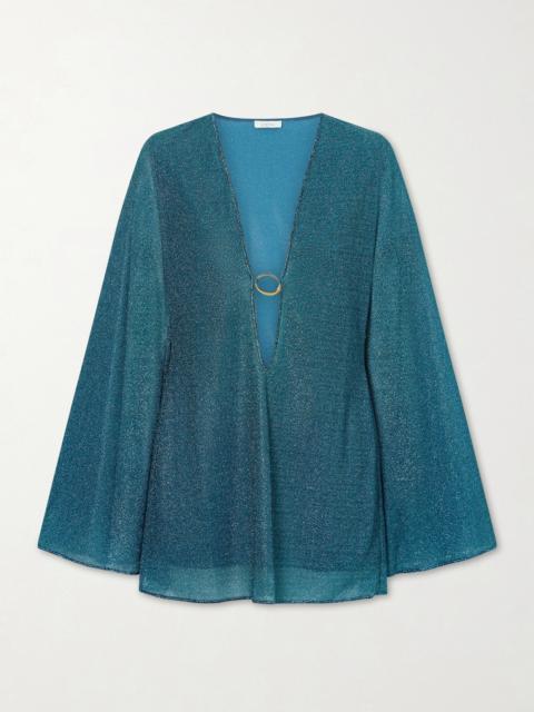 Lumière Embellished Metallic Stretch-knit Kaftan