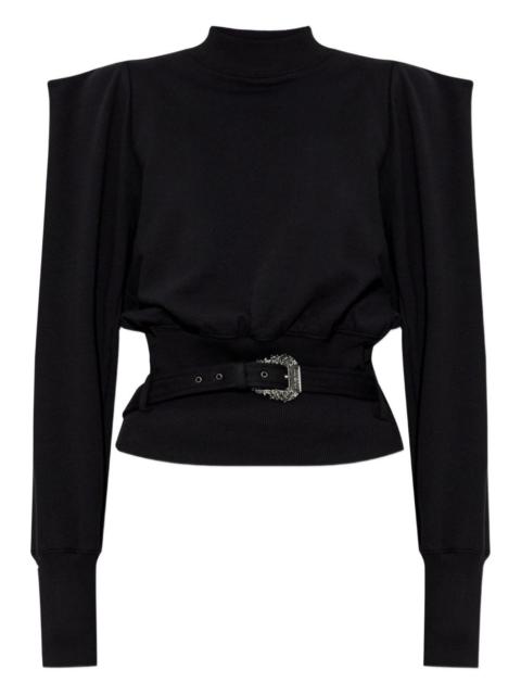 cotton belted sweatshirt