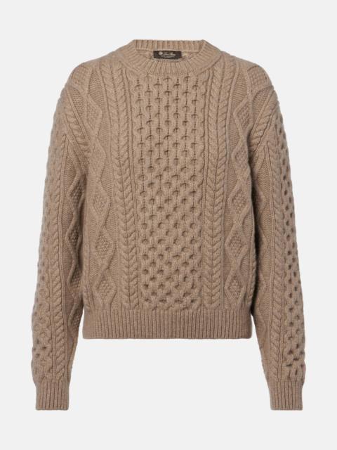 Eyre Aran-knit cashmere sweater