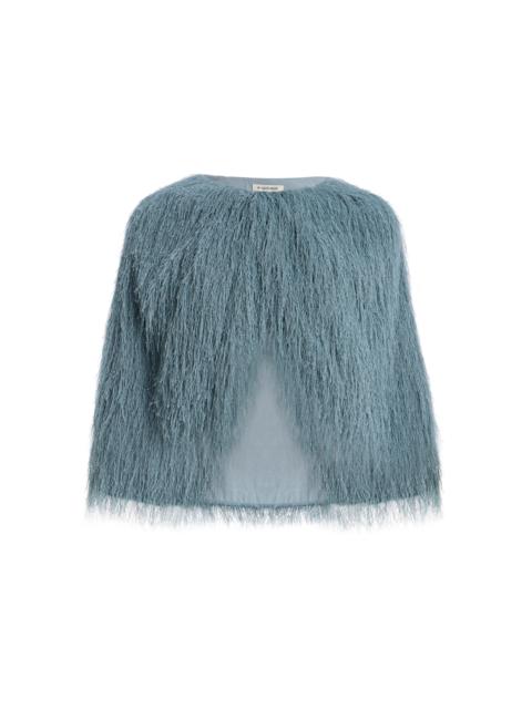 Pinla Fringed Cape Top light blue