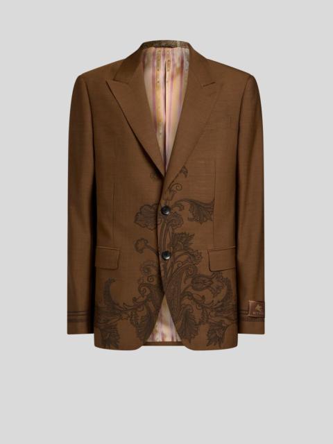 SINGLE-BREASTED JACKET WITH PLACED MOTIF